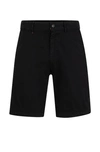 Hugo Boss Slim-fit Shorts In Stretch-cotton Twill In Black