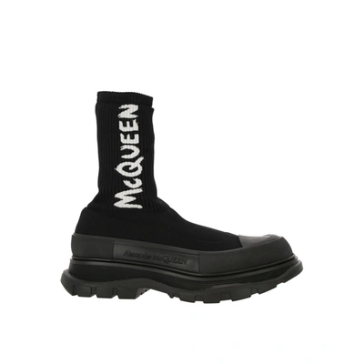 ALEXANDER MCQUEEN ALEXANDER MCQUEEN SOCK STYLE LOGO PRINT BOOTS