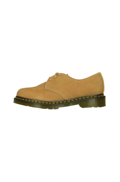 Dr. Martens Flat Shoes In Savannah Tan Tumbled Nubuck