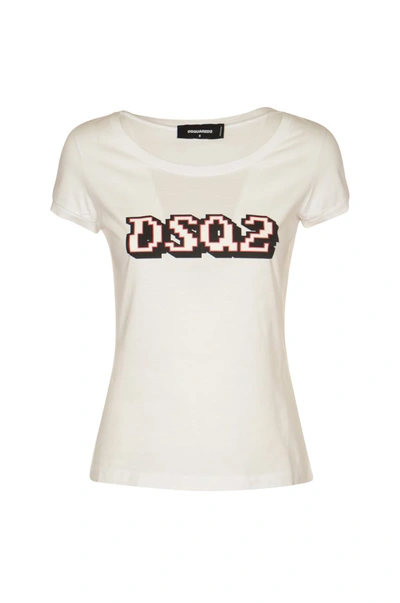 Dsquared2 White Cotton T-shirt In Bianco