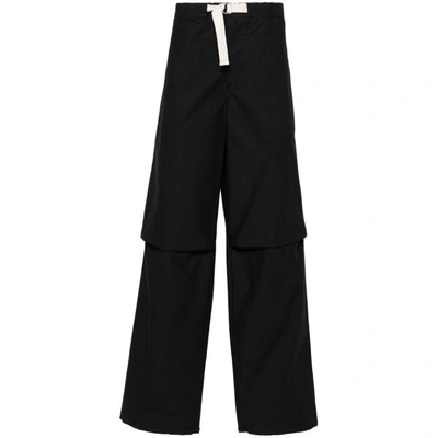 Jil Sander Belted Cargo Pants In Blue