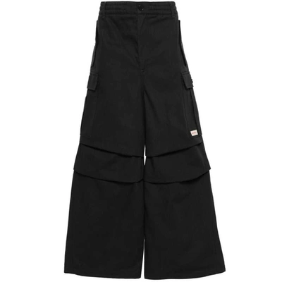 Marni Logo-patch Cargo Trousers In 00b99 Blue/black