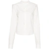 Mm6 Maison Margiela Cut-out Cotton Shirt In White