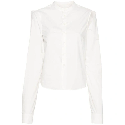 Mm6 Maison Margiela Cut-out Cotton Shirt In White