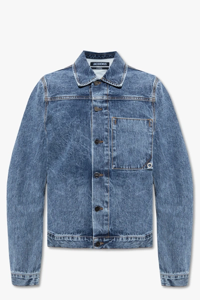 Jacquemus Blue Le Raphia 'la Waistcoate De Nîmes Jao' Denim Jacket In New