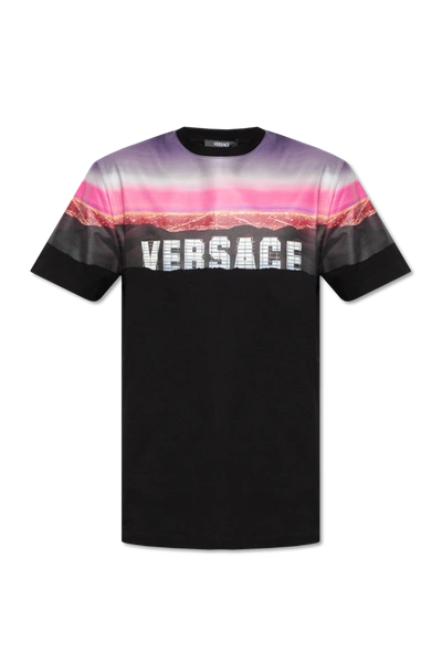 VERSACE VERSACE BLACK PRINTED T-SHIRT