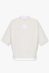 GIVENCHY GIVENCHY GREY TWO-LAYER SWEATSHIRT WITH SHORT SLEEVES