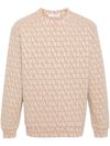 VALENTINO NEUTRAL TOILE ICONOGRAPHE COTTON SWEATSHIRT