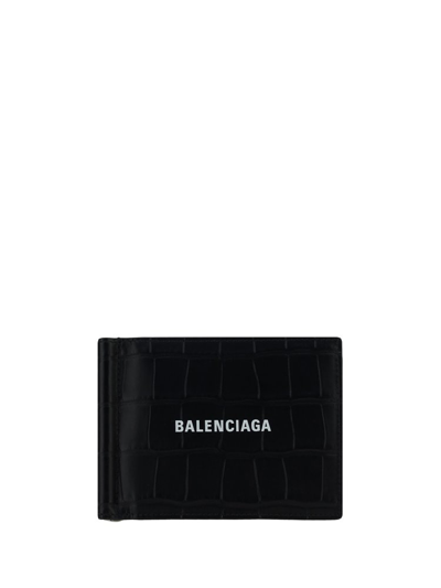 Balenciaga Logo Printed Embossed Bi In Black