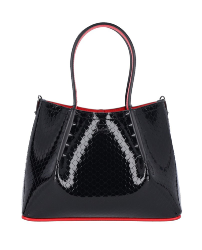 Christian Louboutin Womens Black Cabarock Mini Patent-leather Tote Bag