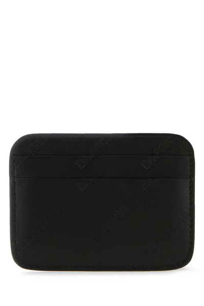 Balenciaga Logo Detailed Card Wallet In Black