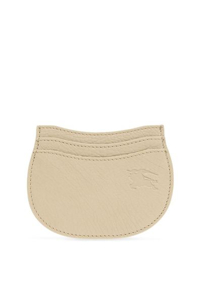 Burberry Leather Rocking Horse Card Holder In Beige