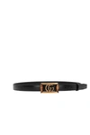 Gucci Belt With Double G Buckle And Bamboo In Black