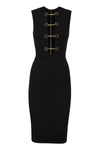 ELISABETTA FRANCHI ELISABETTA FRANCHI VISCOSE MIDI DRESS WITH TWIN BUTTONS