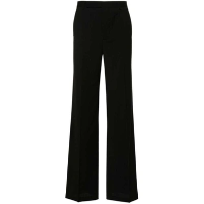 Rick Owens Straight-leg Wool Tailored Trousers In Black