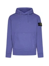 Stone Island Compass-badge Cotton Hoodie In Lavender