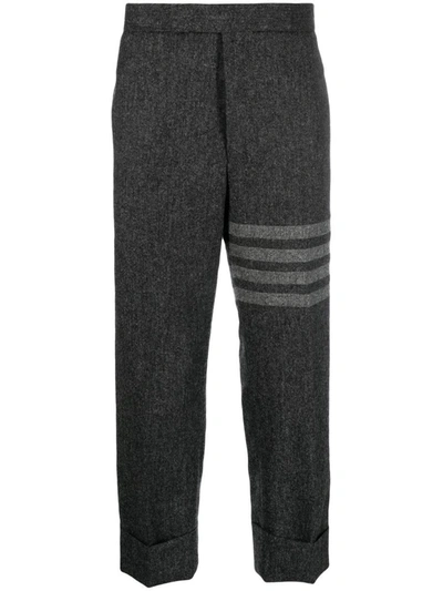 Thom Browne 4-bar Wool Trousers In Grey