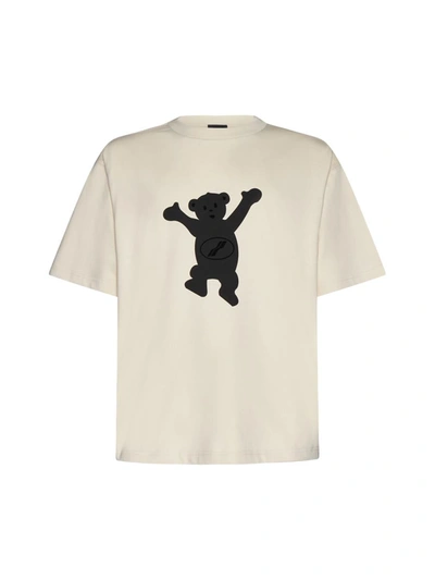 We11 Done Beige Teddy T-shirt In Ivory
