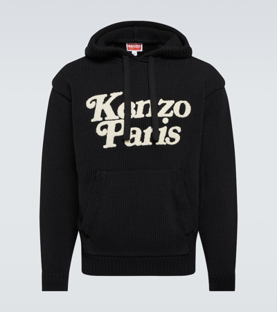 Kenzo X Verdy Logo Cotton Hoodie In Black