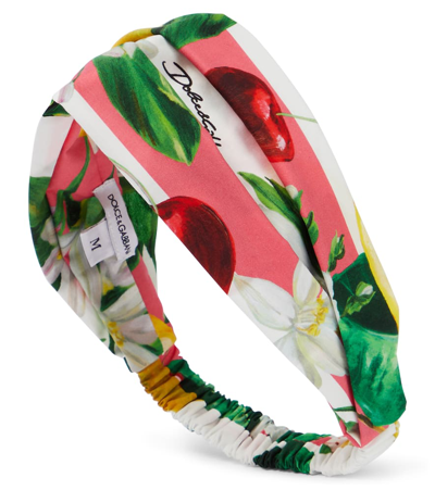 Dolce & Gabbana Kids' Printed Cotton Headband In Multi