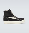 Rick Owens Drkshdw Drkshdw By Rick Owens High-top Sneakers With Calf Leather Accents In White