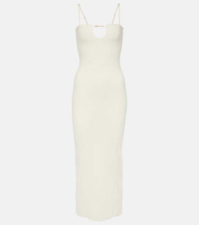 Jacquemus La Robe Sierra Bretelles Midi Dress In White