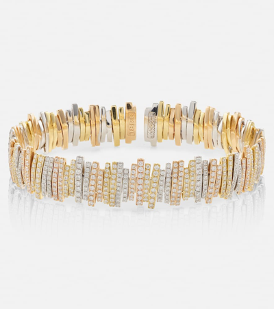 Suzanne Kalan 18kt Yellow, Rose, And White Gold Bracelet With Diamonds In Multicoloured