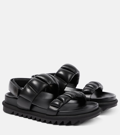Dries Van Noten Fussbett Leather Sandals In Black