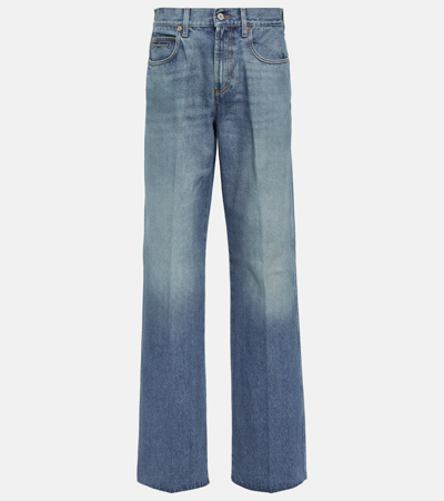 Gucci Horsebit Mid-rise Straight Jeans In Blue