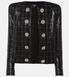 BALMAIN SEQUINED TWEED JACKET