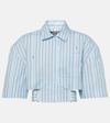 JACQUEMUS LA CHEMISE COURTE BARI STRIPED COTTON SHIRT