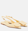 JACQUEMUS LES SLINGBACKS DUELO PLATES LEATHER SLINGBACK FLATS