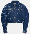 Nina Ricci Bow-print Denim Jacket In Blue