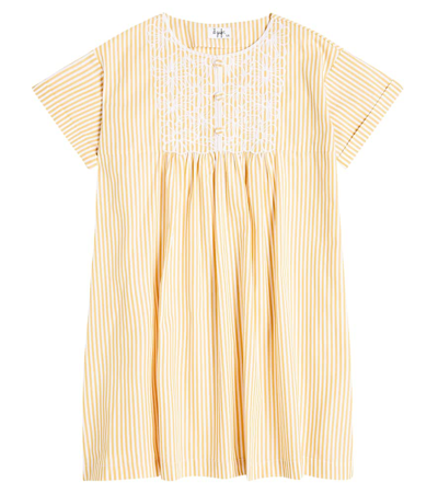 Il Gufo Kids' Besticktes Kleid Aus Baumwolle In Yellow