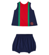 GUCCI BABY COTTON DRESS AND BLOOMERS SET