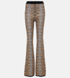 Balmain Glittered Python Knit Bootcut Pants In Multicoloured