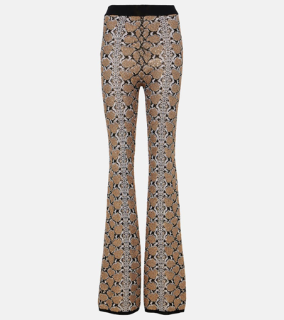 BALMAIN SNAKE-PRINT FLARED PANTS