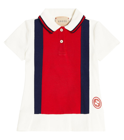 Gucci Baby Web Cotton Piqué Dress In White