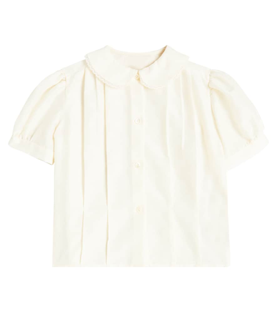 Gucci Kids' Baby Gg Jacquard Cotton Shirt In White
