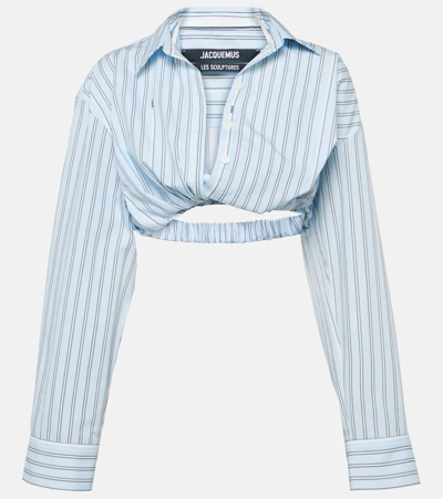 Jacquemus La Chemise Bahia Striped Shirt In Light Blue