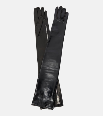 Alessandra Rich Leather Gloves In Black