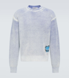 Acne Studios Acid Print Crewneck Sweater Old In Light Blue