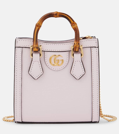 Gucci Diana Mini Leather Tote Bag In Pink