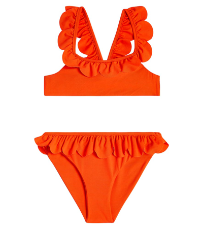 Il Gufo Kids' Lycra Bikini In Orange