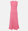 JIL SANDER COTTON-BLEND BOUCLÉ MAXI DRESS