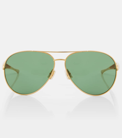 Bottega Veneta Aviator Sunglasses In Gold