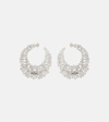 Suzanne Kalan 18kt White Gold Hoop Earrings With Diamonds In Silver
