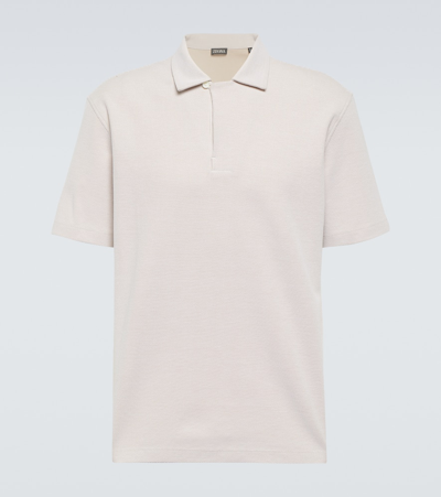 Zegna Premium Cotton Polo In Sand