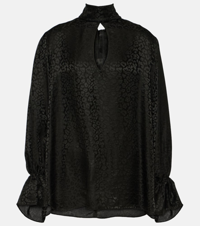 Nina Ricci Cutout Jacquard Blouse In Black