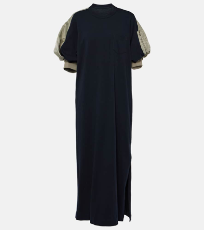 Sacai Cotton Midi Dress In Multicoloured